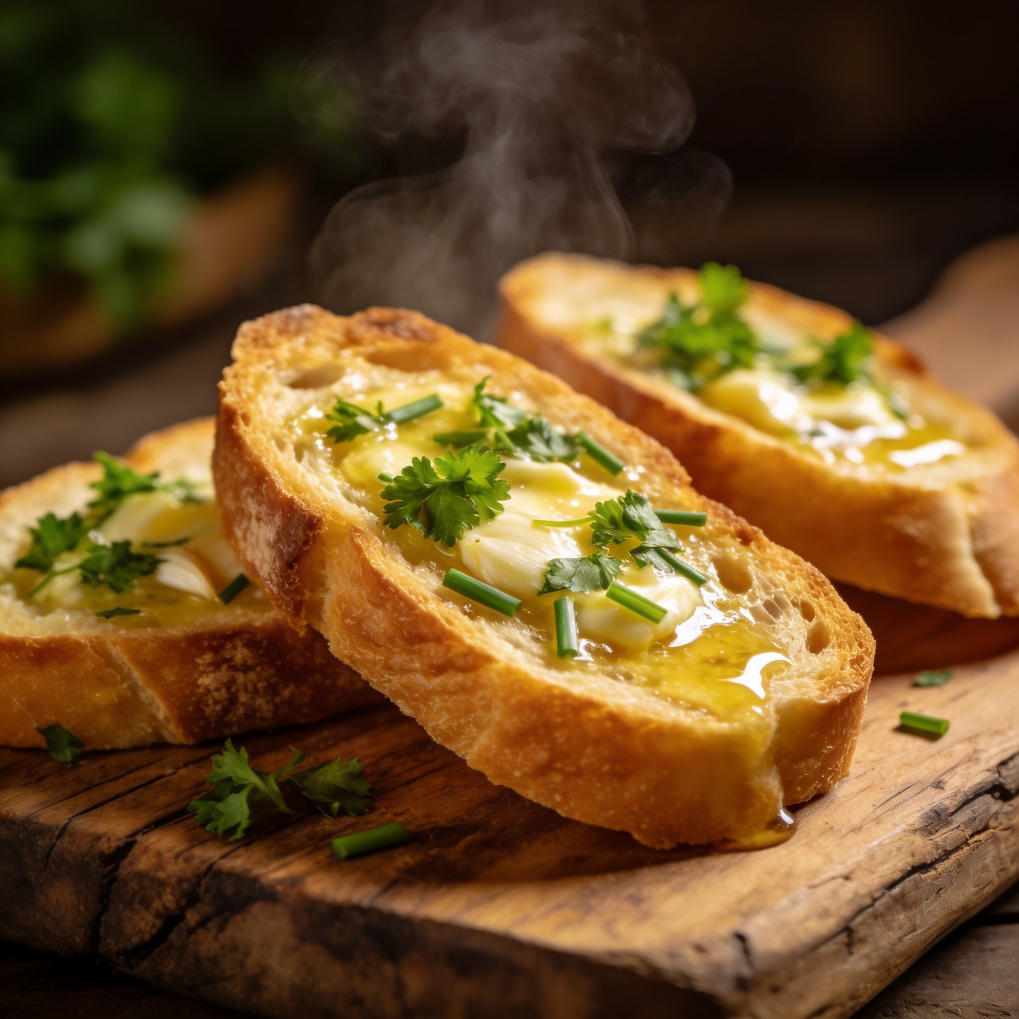 Garlic bread with herbs