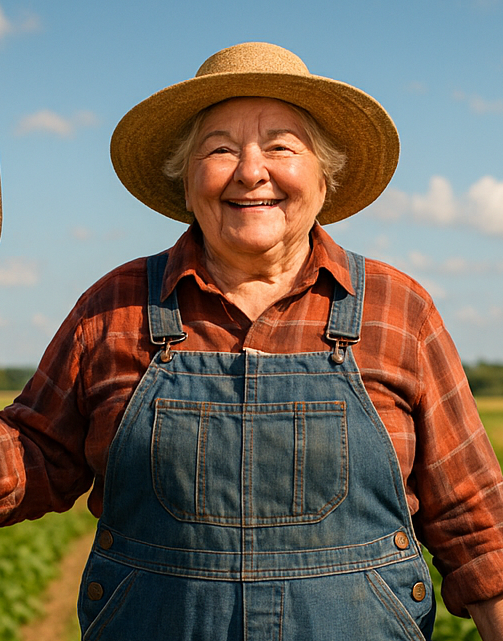 One of our volunteers at the community farm