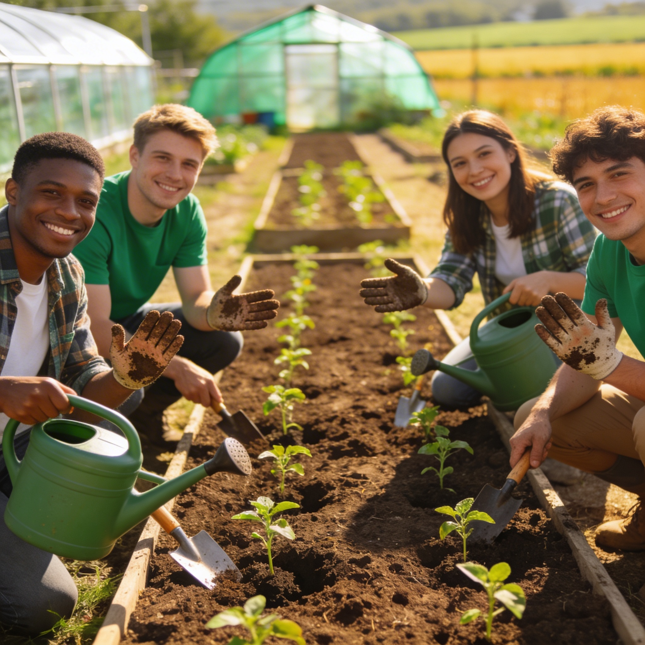 Family working at open day
